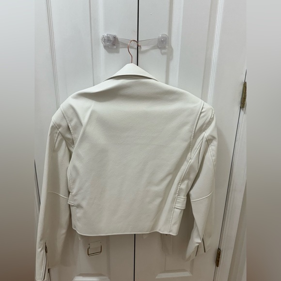 STORETS Emma Pleather Rider Jacket WHITE S/M - Picture 5 of 7